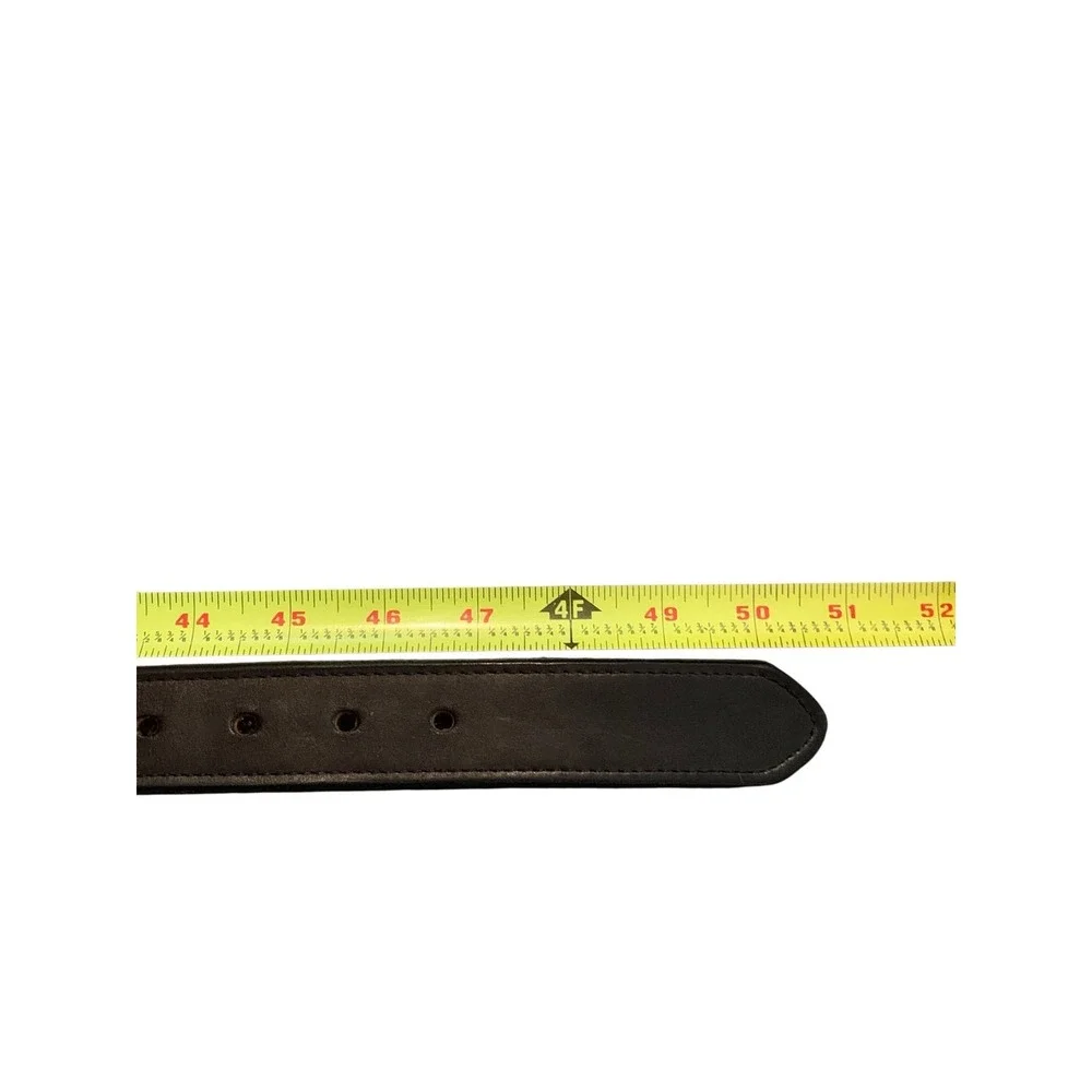 Duluth Trading Co Men's Lifetime Leather Belt 44 Brown Brass Buckle‎ Heavy Duty